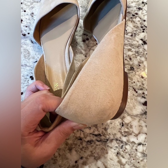J.Crew Zoe d’Orsay Pointed Toe Nude Suede Flats Size 10 - Picture 7 of 8